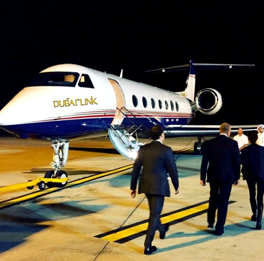 customers boarding a private jet